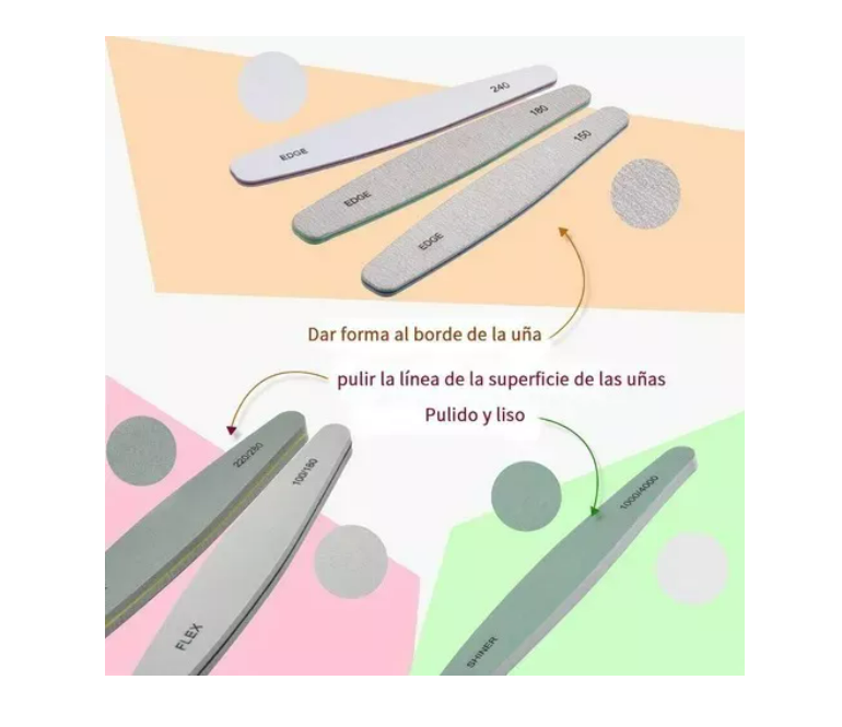 Limas De Uñas Profesionales, 6 Piezas