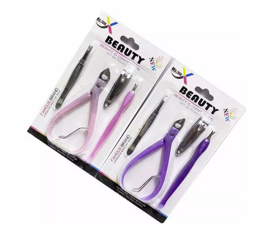 Kit Manicure 4 Accesorios Corta Uñas Corta Cutícula Y Pinza