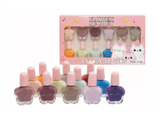 Set 12 Pinta Uñas Para Niñas Esmalte De Niñas Gatito