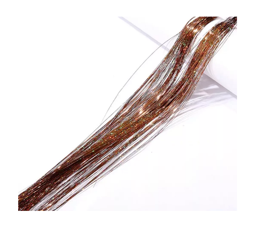 Tinsel Hair Extensiones Oropel Holográfico Cabello Brillante