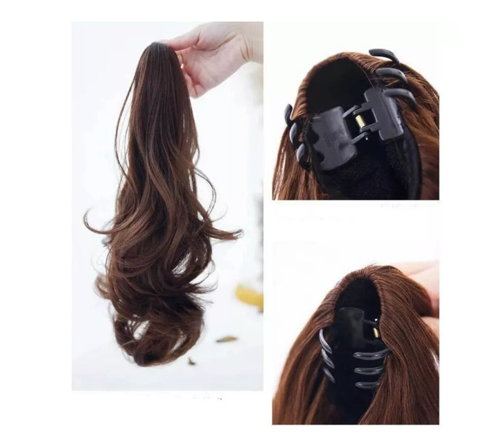 Postizos Extenciones De Cola Con Gancho Pelo Ondulado