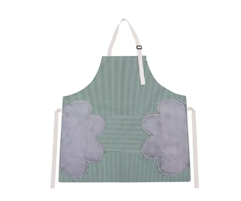 Delantal Pechera De Impermeable Rayas Ajustable Con Bolsillo