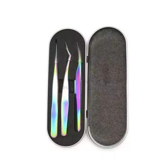 Kit De Pinza Para Extensión De Pestaña 3 Pinzas Tornasol