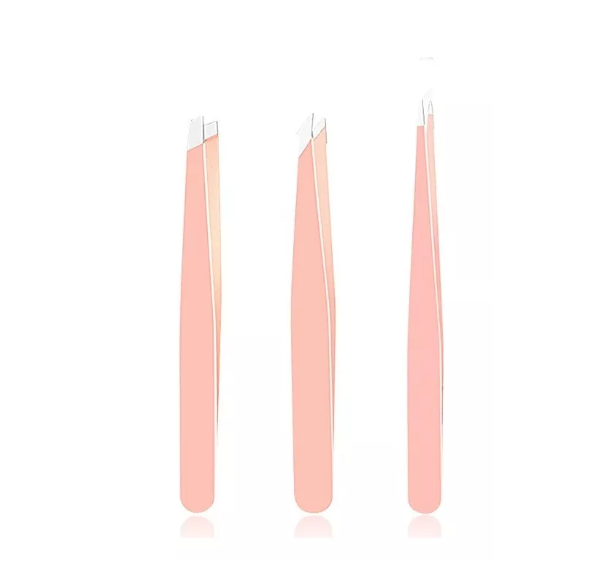 Set 3 Pinzas Facial Cejas De Depilatoria