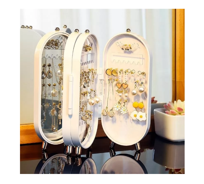 Caja Organizador De Joyas Aros Anillos Decoración Portátil