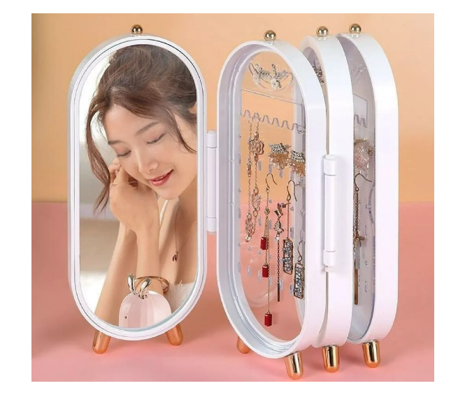 Caja Organizador De Joyas Aros Anillos Decoración Portátil