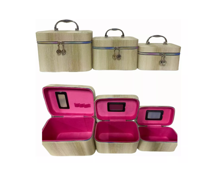 Set 3 En 1 Cosmetiquero Maleta Bolso Organizador Rectangular