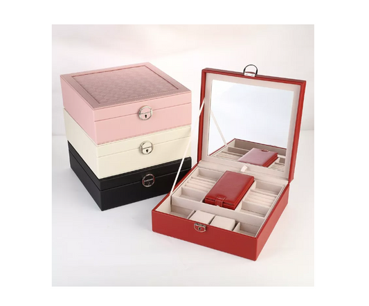 Joyero Caja Para Joyas Con Espejo Tipo Maleta Organizador