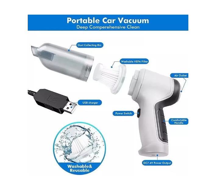 Aspiradora Auto Inalambrica Portatil Mano Recargable Hogar