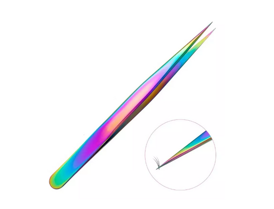 Pinza Recta Profesional Para Pestañas Tornasol