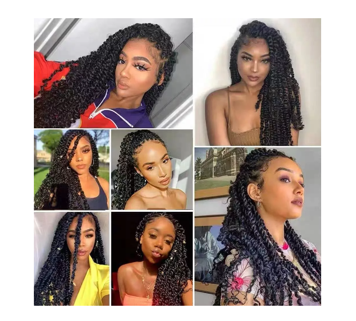 Twist Trenzado Extensiones De Cabello Sintético
