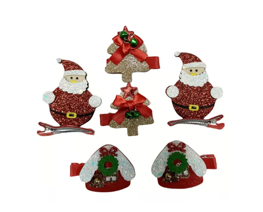 Set 12 Pinches De Navidad Para Niñas