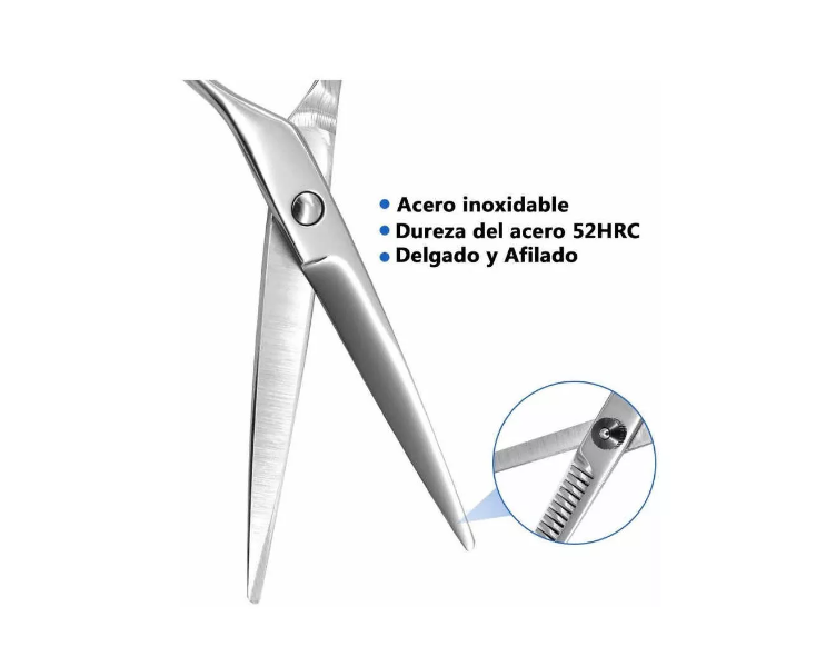 Tijera Peluquero Filo Navaja Profesional Azul