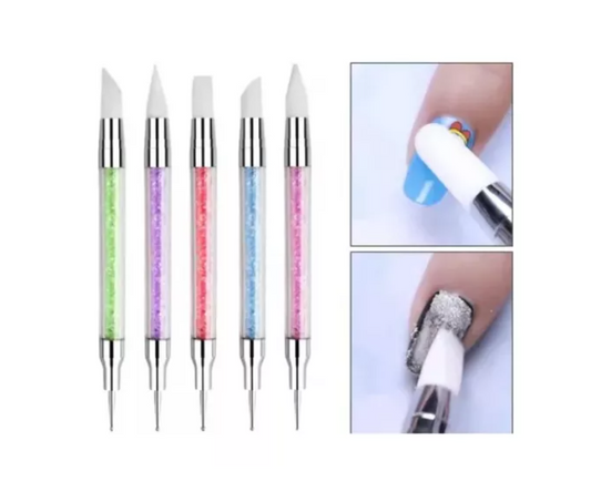 Set 5 Puntero Dobles - Cristales - Flores - Manicure Uñas