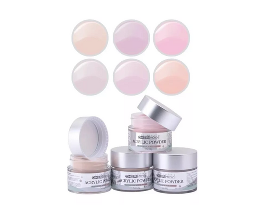 Set De 6 Polvo Acrílico De Colores Cherimoya