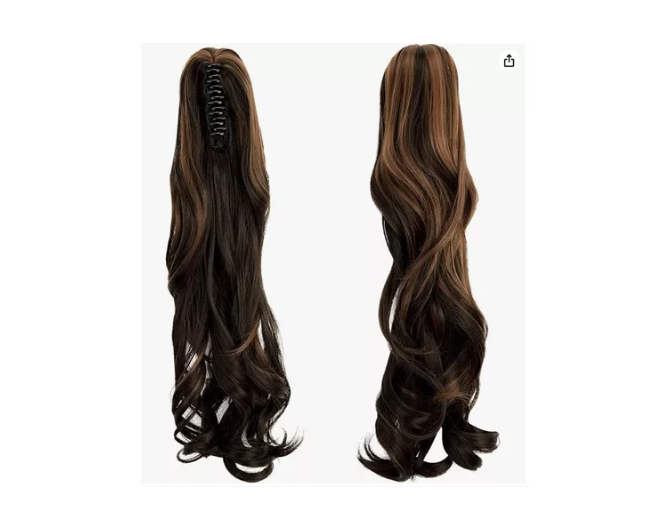 Postizos Extenciones De Cola Con Gancho Pelo Ondulado