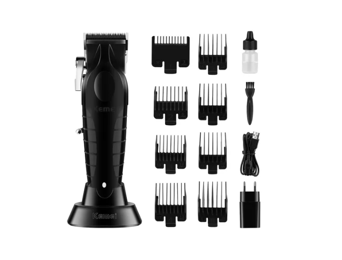 Maquina Kemei 2296 Cortapelo Inalambrica Con Base De Carga