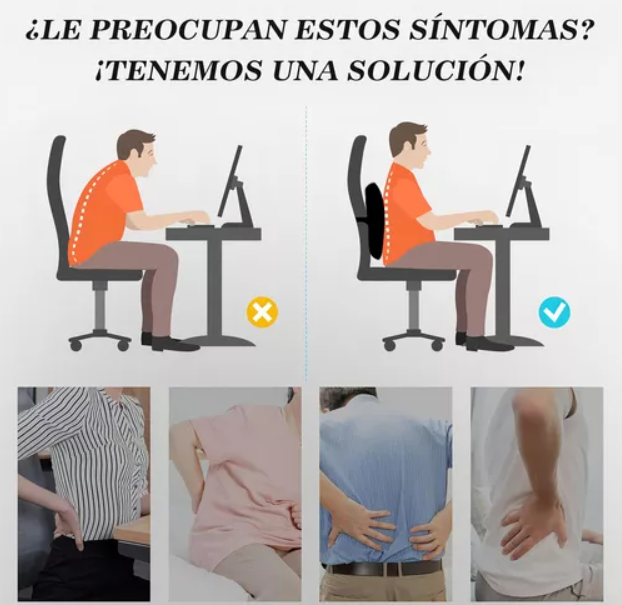 Para Silla De Ruedas Auto Oficina Cojin Soporte Espalda Corrector