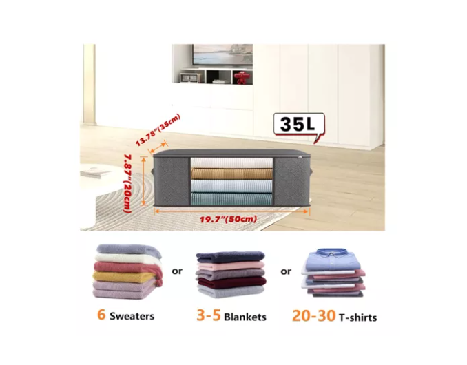 6 Unidades Organizador De Bolsas Almacenamiento De Ropa 35l