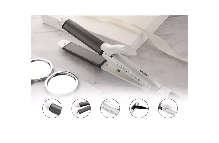 Plancha Onduladora Profesional Rizador De Pelo 2 En1 Vgr-558 Color Blanco Agregar a favoritos