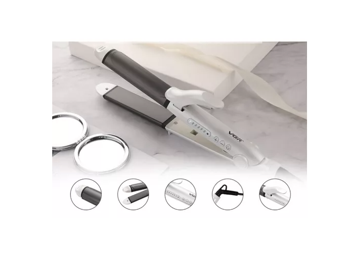 Plancha Onduladora Profesional Rizador De Pelo 2 En1 Vgr-558 Color Blanco Agregar a favoritos