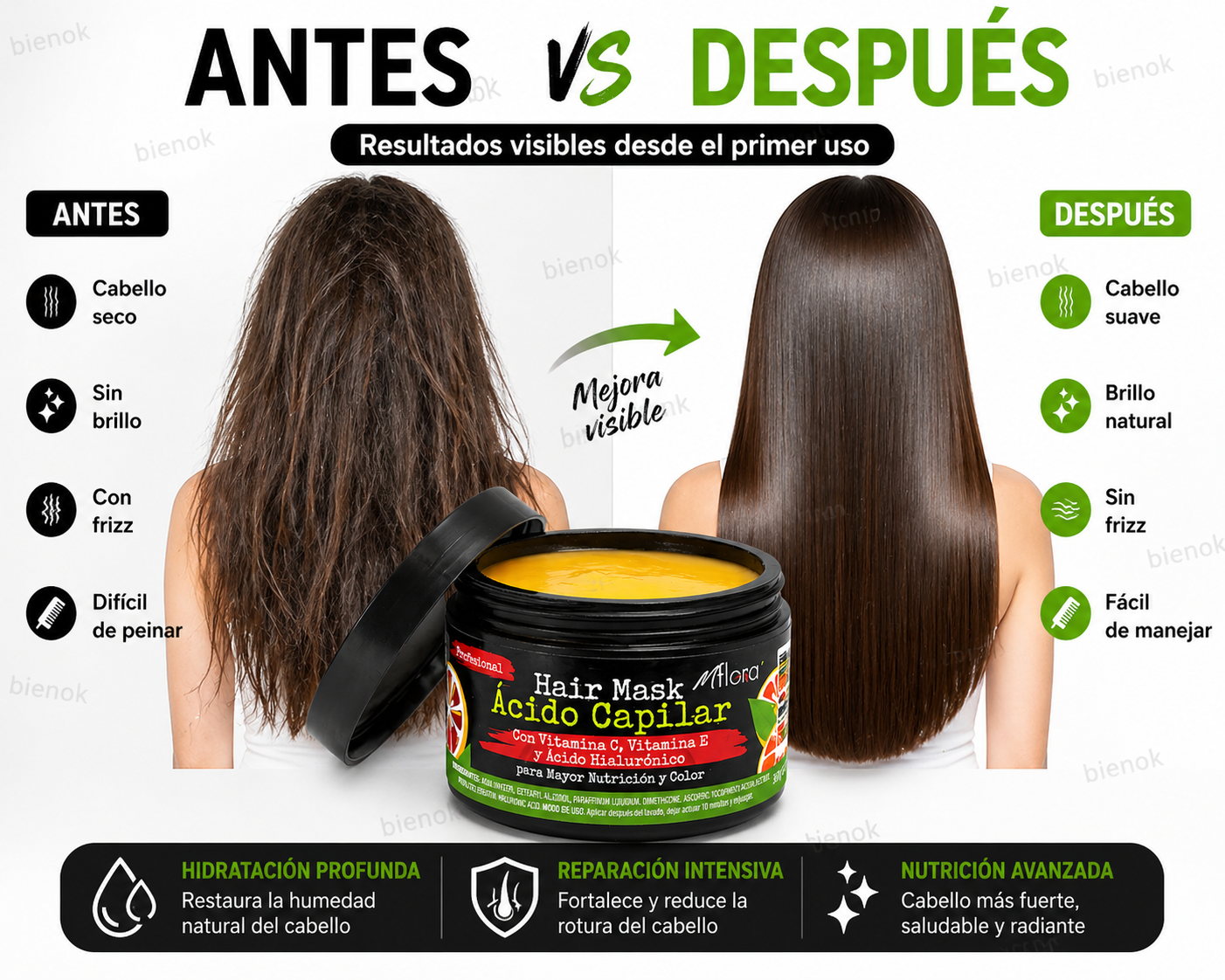 Crema Keratina De Coco / Palta / Argan 300 Gr MFlora (1 Unid