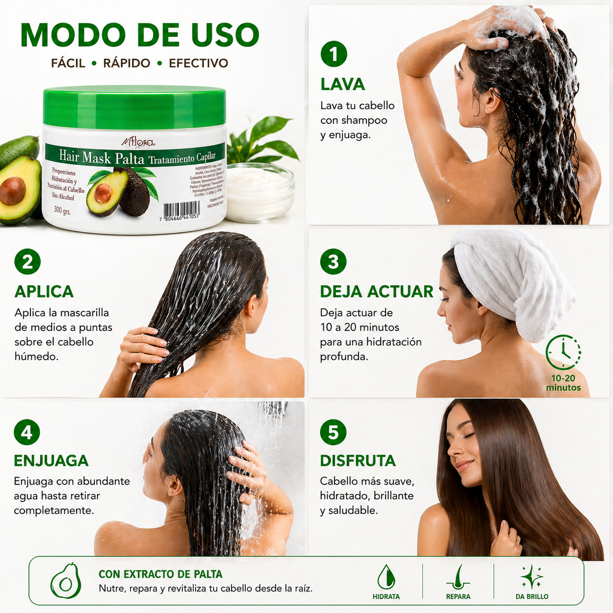 Crema Keratina De Coco / Palta / Argan 300 Gr MFlora (1 Unid