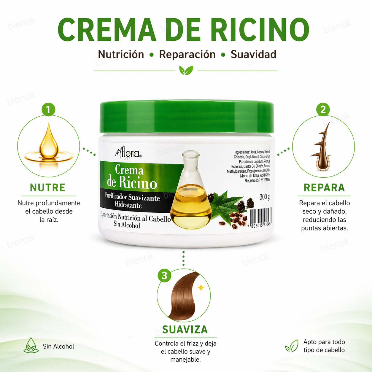 Crema Keratina De Coco / Palta / Argan 300 Gr MFlora (1 Unid